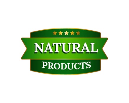 Green emblem for quality organic and healthy products. vector