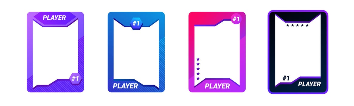 Colorful ID card with player details for sports and esports. vector