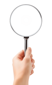 Hand Holding Magnifying Glass Isolated on Transparent Background png