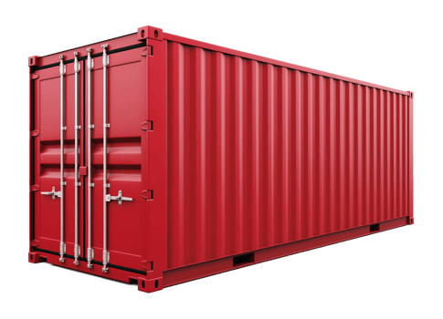 Red Shipping Container Isolated on Transparent Background png