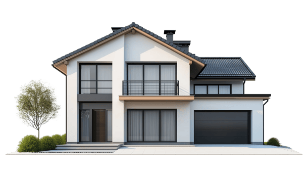 Modern House Isolated on Transparent Background png