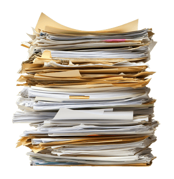 Stack of Paperwork Isolated on Transparent Background png