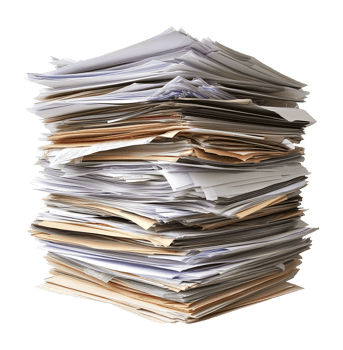 Stack of Paperwork Isolated on Transparent Background png