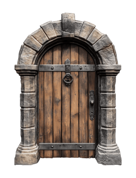 Dungeon Door Isolated on Transparent Background png