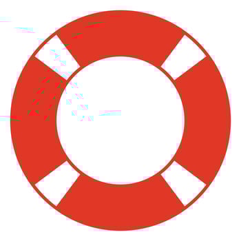 Lifebuoy illustration, color symbol shape of life belt ring buoy, white background vector