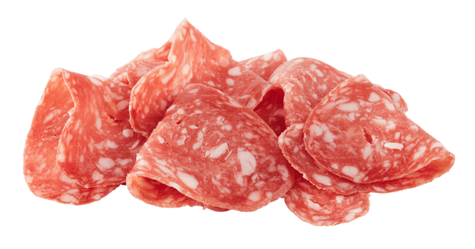salami sheets cut out isolated transparent background png