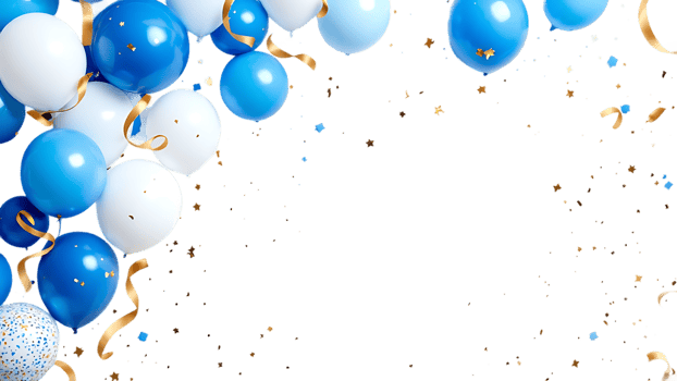 Stylish blue balloons, perfect for use in promotional materials for events and parties. png