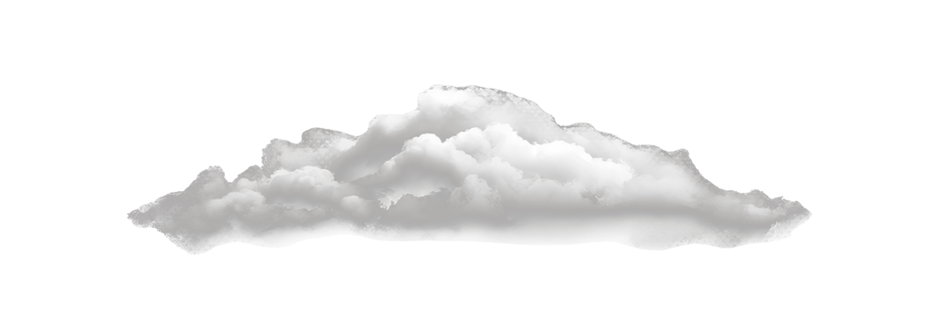 Fluffy white cumulus cloud on transparent background png