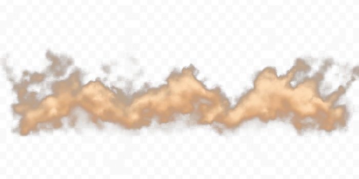 Brown dust cloud effect on transparent background png