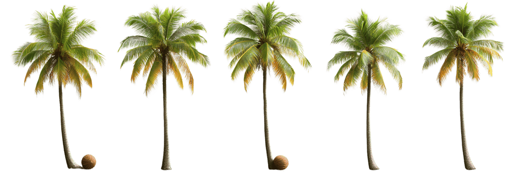 Palm trees on transparent background png