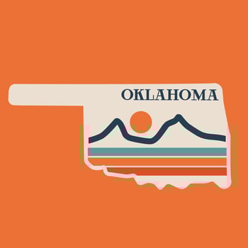 Oklahoma Nature with Retro Line Style Perfect for Print, Apparel, etc vector