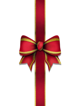 Red ribbon with gold bow on Transparent background png