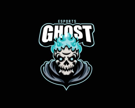 Ghost Skull Team Esport Logo vector