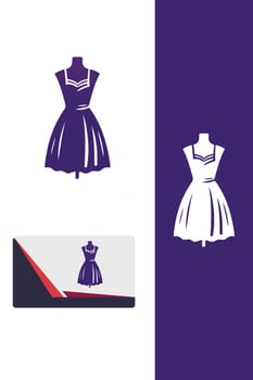 The Trendy Needle dress maker logo vector