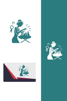 Draped in Style dress maker logo vector