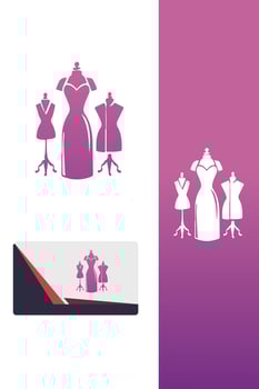 Threaded Beauty dress maker logo vector