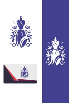 The Dapper Needle dress maker logo vector
