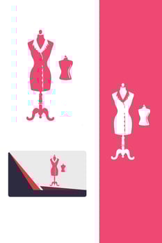 Tailor s Touch dress maker logo vector