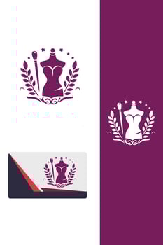 Royal Seamstress dress maker logo vector