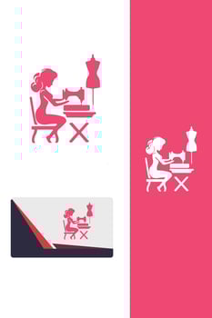 Luxe Stitches dress maker logo vector