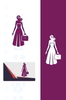 Seamless Couture dress maker logo vector