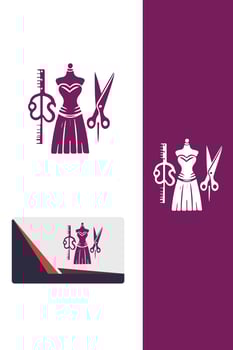 Silk Stitch dress maker logo vector