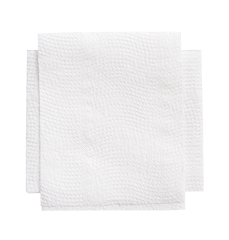 Top view photo of two folded white tissue paper in stack isolated in file format png