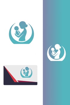 Babys Hug mom baby logo vector