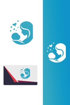 Cuddle Haven mom baby logo vector