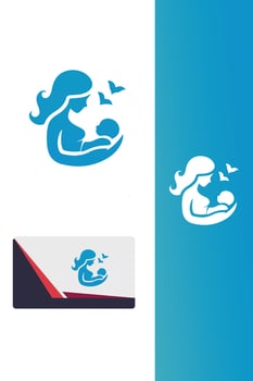 Mamas Sanctuary mom baby logo vector