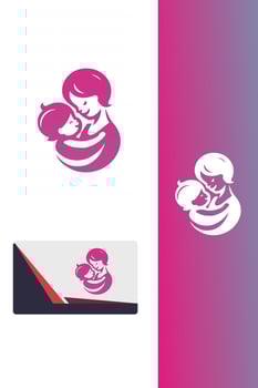 Baby Joy mom baby logo vector