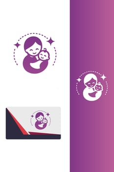 Loves Embrace mom baby logo vector
