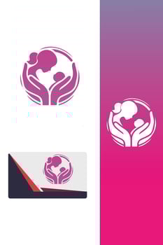 Tiny Miracle Co mom baby logo vector