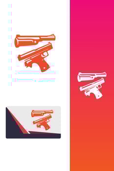 Feathers Fire duck gun logo vector