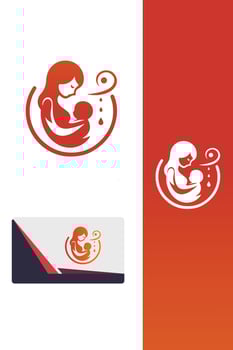 Little Cherubs mom baby logo vector