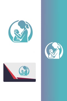 Baby Whisperer mom baby logo vector