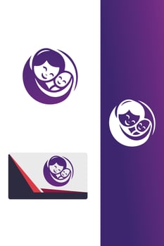 Snuggle Soothe mom baby logo vector
