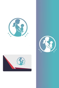 Nurtured by Love mom baby logo vector