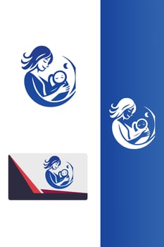 Little Angels mom baby logo vector