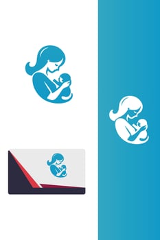 Newborn Nest mom baby logo vector