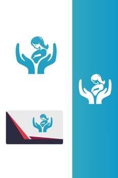 Cozy Nest mom baby logo vector