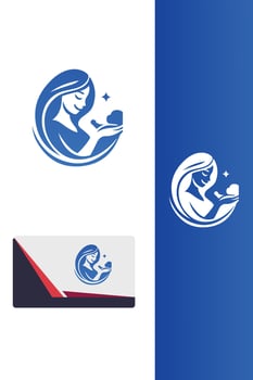 Mother s Embrace baby logo vector