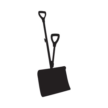 Snow Shovel Silhouette Illustration vector