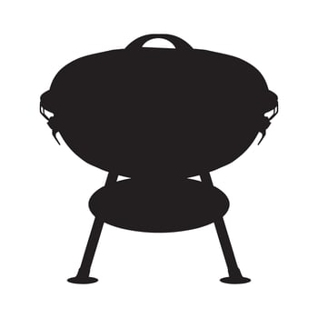 Portable Round Barbecue Grill Silhouette Illustration vector