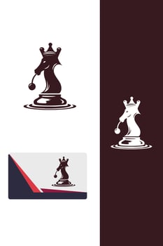 Chess Queen s Crown chess logo vector