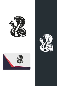 Serpent s Might fighting snakes logo vector