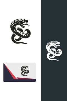 Serpent s Might fighting snakes logo vector