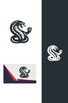 Black Mamba Fury fighting snakes logo vector
