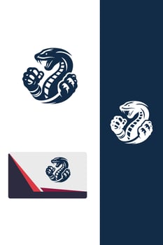 Black Mamba Fury fighting snakes logo vector