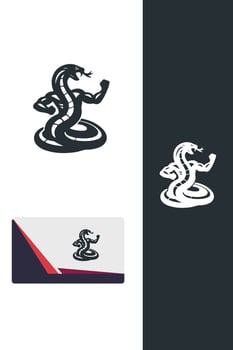 The Venomous King fighting snakes logo vector